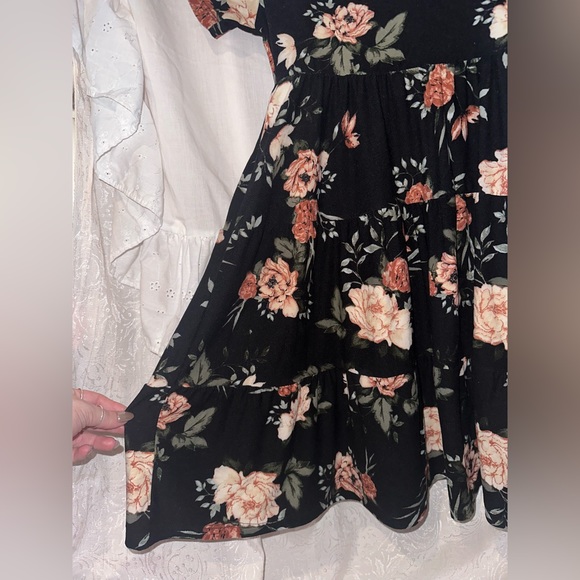 Floral Black Baby Doll Dress From Ardenes - Picture 2 of 3